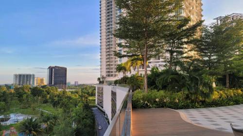 a view of a city from a balcony of a building at Macrolink Medini by RR JBcity in Nusajaya