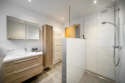 Ένα μπάνιο στο Ferienwohnung Valkastiel