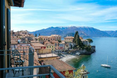 a view of a town next to a body of water at Albergo Milano in Varenna