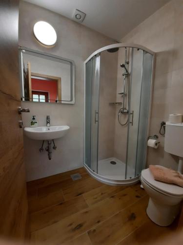 Ванная комната в Apartment Pretner, Lepena