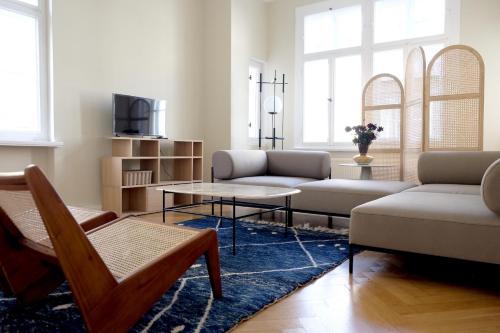 Design Apartments Weimar Altstadtにあるシーティングエリア