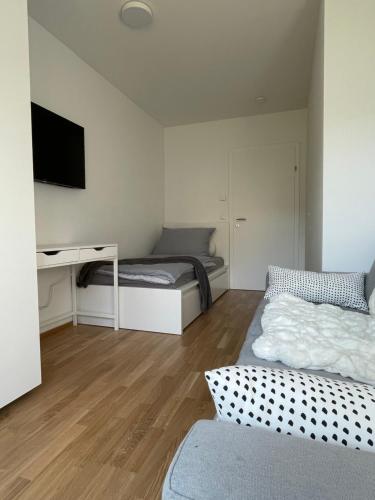 Posteľ alebo postele v izbe v ubytovaní Luxury - Apartment mit Balkon in Seenähe