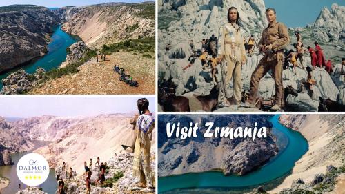 a collage of photos with people in the mountains at Dalmor holiday house in Rovanjska