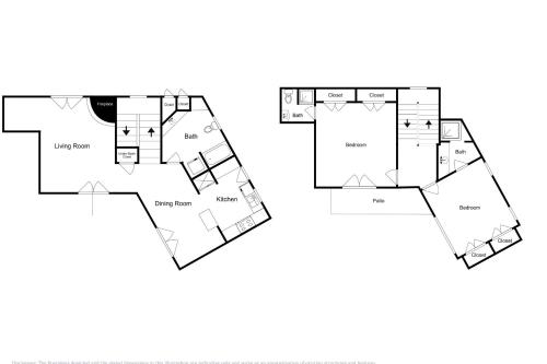 two floor plans of a house at Susan's Hideaway Unit B in Santa Fe