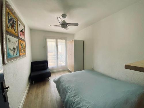 Katil atau katil-katil dalam bilik di Appartement T2 4 Pers - Bord de Mer