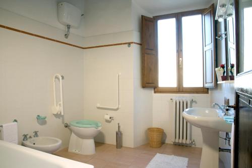 a bathroom with a toilet and a sink and a tub at Agriturismo Colognole in Pontassieve