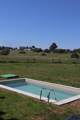 a swimming pool in the middle of a field at Monte das Cobras - Country House in Évora