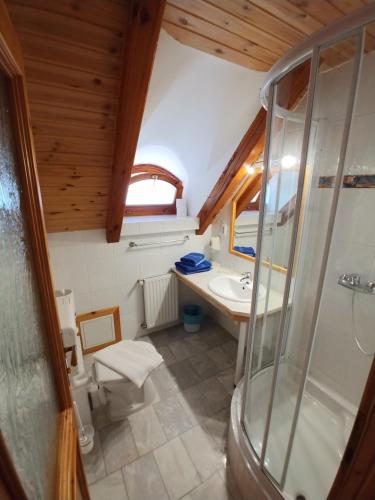 Kúpeľňa v ubytovaní Zöld sziget Apartmanház