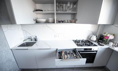 Η κουζίνα ή μικρή κουζίνα στο E.D. Luxury Apartaments