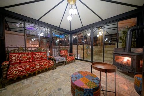 Χώρος καθιστικού στο Arte Cave Hotel