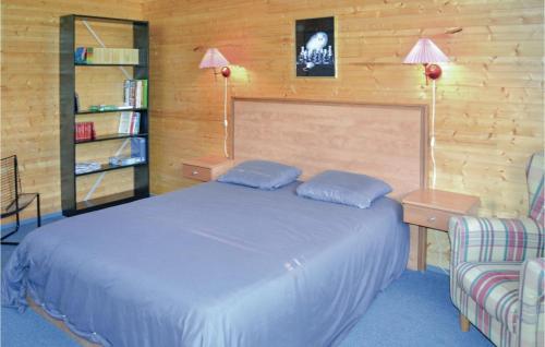 a bedroom with a bed and a book shelf at Pet Friendly Home In Belvèze With Wifi in Valprionde