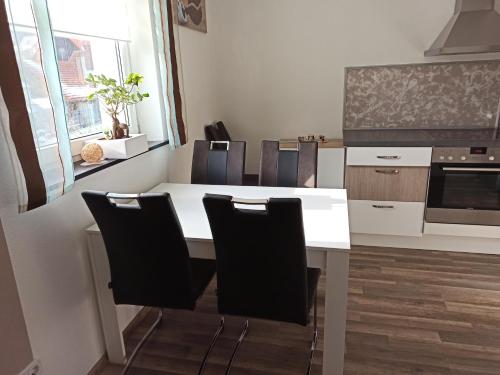 Kuchyň nebo kuchyňský kout v ubytování Ferienwohnung am Hopfenstodl