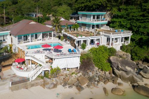 an aerial view of a house on the beach at Crystal Bay Beach Resort in Lamai