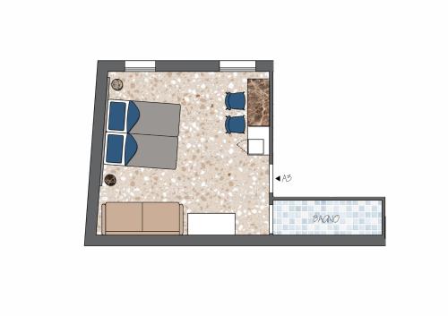 a floor plan of a villa with a pool at Residenza La Duchessa Deluxe Rooms in Venice