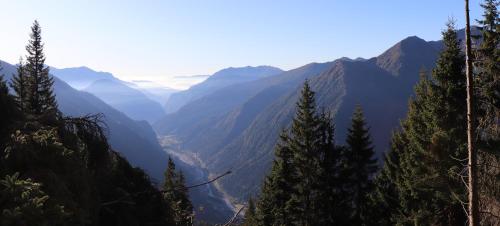 a view of a valley in the mountains at Eco-Baita Natura Spensierata in Canale San Bovo
