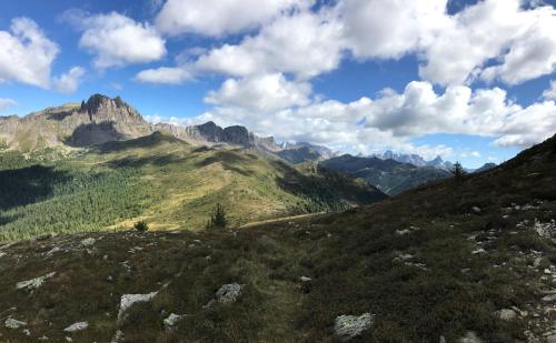 a view of the mountains from the top of a hill at Eco-Baita Natura Spensierata in Canale San Bovo
