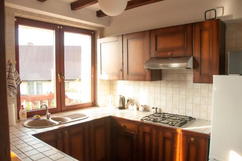 Dapur atau dapur kecil di Mazurski Zakątek-Apartamenty