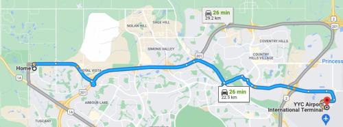 a map of a subwayroute with descriptions at 民宿Ann's House in Calgary in Calgary