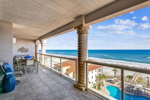 a balcony with a view of the ocean at Beach Club 604 in Pensacola Beach