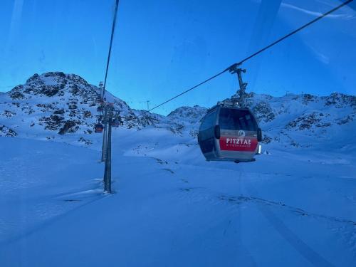 a ski lift in the snow on a mountain at Gschlössle Ferienwohnungen in Jerzens
