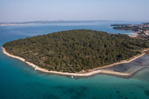 an island in the middle of the water at Villa Maza in Ždrelac