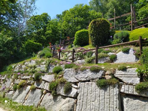 ogród skalny z kwiatami na wzgórzu w obiekcie Baita Sambuco w mieście Donato