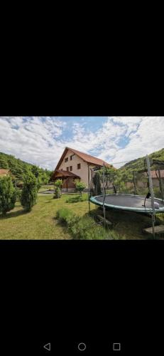 a view of a house with a pool in a yard at Casa Cecilia in Costeşti