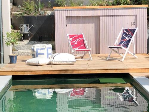 A piscina localizada em SeeSucht-Apartment No86 mit Terrassen, Sauna & Pool ou nos arredores