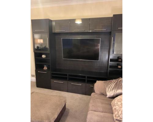 a living room with a tv and a couch at Marley Mansions Apartment - Egremont Promenade - 42 in Wallasey