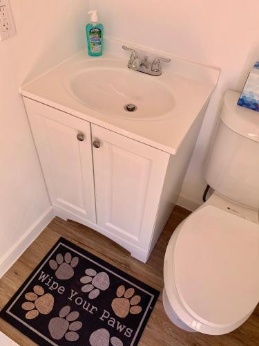 a bathroom with a sink and a toilet at Zion View Camping in Hildale