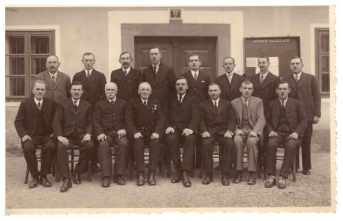 an old photo of a group of men in suits and ties at House 1797 - Charm of Slovenian Vintage in Dob