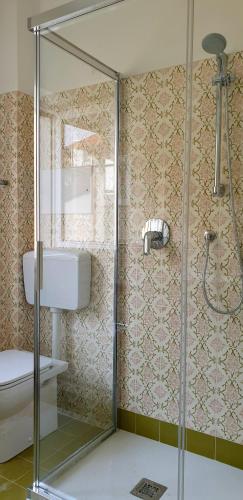 a bathroom with a shower and a toilet and a sink at La Turr de Mezz- Bellagio LCA in Bellagio