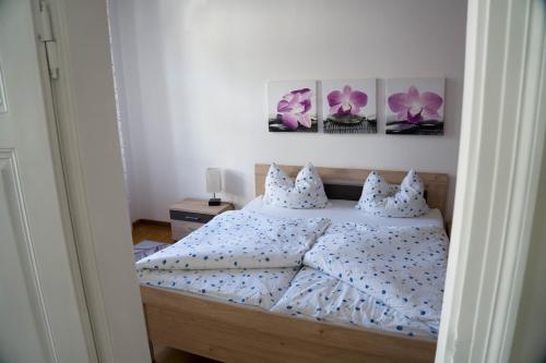 מיטה או מיטות בחדר ב-Casa Rudy