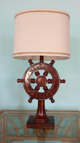 a lamp sitting on top of a table at Tropical View Villas in Hartswell