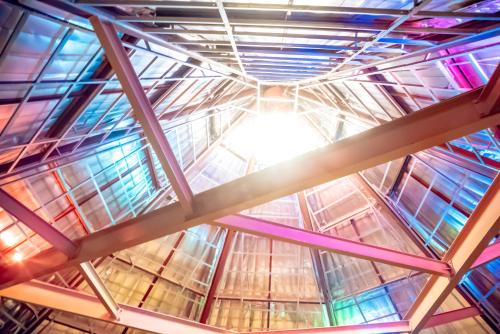 a view of the ceiling of a building at African Home Hotel in Gaborone