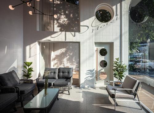 Χώρος καθιστικού στο Bonsai Hotel Bangkok