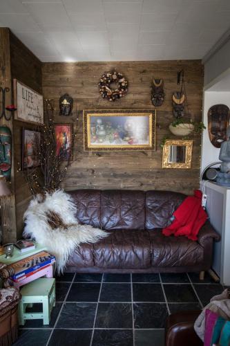 Zona de estar de Blómasetrið Homestay