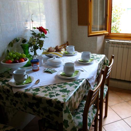 a table with a plate of food on it at Casa Martellina - Holiday Home in Bagno a Ripoli