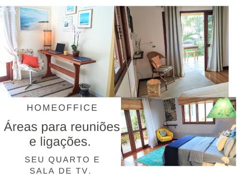 TV/trung tâm giải trí tại Maison de La Mer 300m da praia