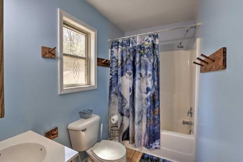 Bathroom sa Mountain Getaway with Pond, Grill, and 2 Fire Pits!