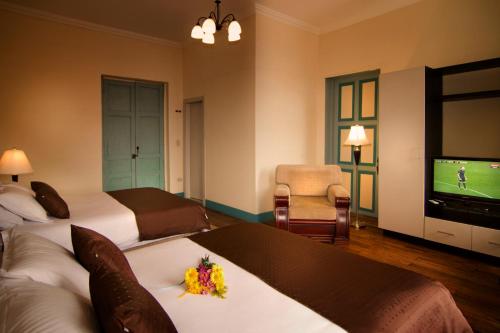 Del Parque Hotel & Suitesにあるテレビまたはエンターテインメントセンター