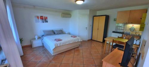 Kuchyň nebo kuchyňský kout v ubytování Apartment Burja with Olive Grove & Salt Pans View