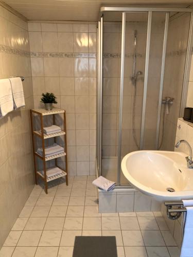 Koupelna v ubytování Moselferienhaus Porten