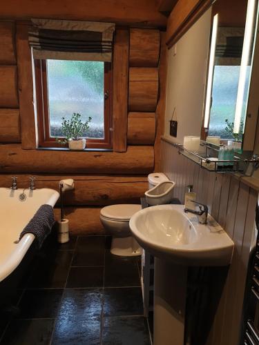 Ένα μπάνιο στο Newland Valley Log Cabins