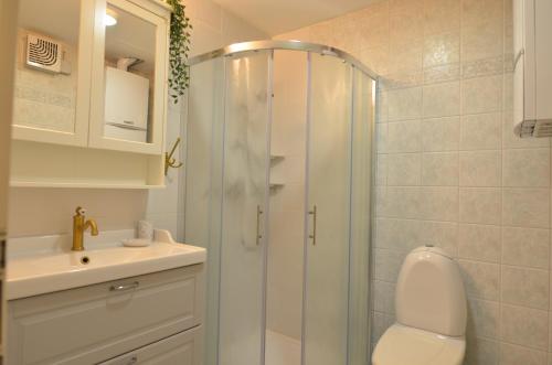 Ett badrum på Apartments Vektor Vila Golf