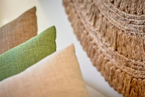 a close up of two pieces of weaving material at La Posada Hospedería in Vejer de la Frontera