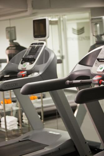 a cell phone on a treadmill in a gym at Washington Plaza Hotel in Washington