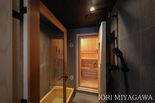 A bathroom at IORI Stay