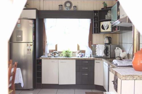 Dapur atau dapur kecil di Casa de Campo Aconchego Serrano