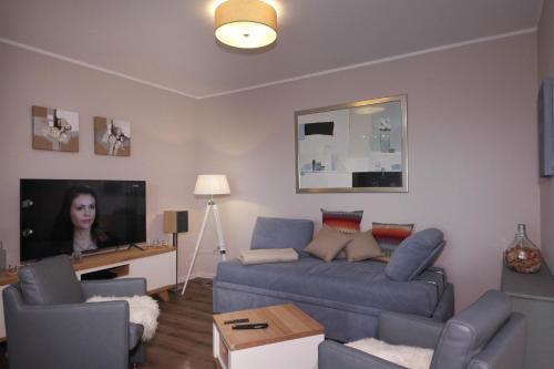 Ruang duduk di Ferienwohnung Kerst
